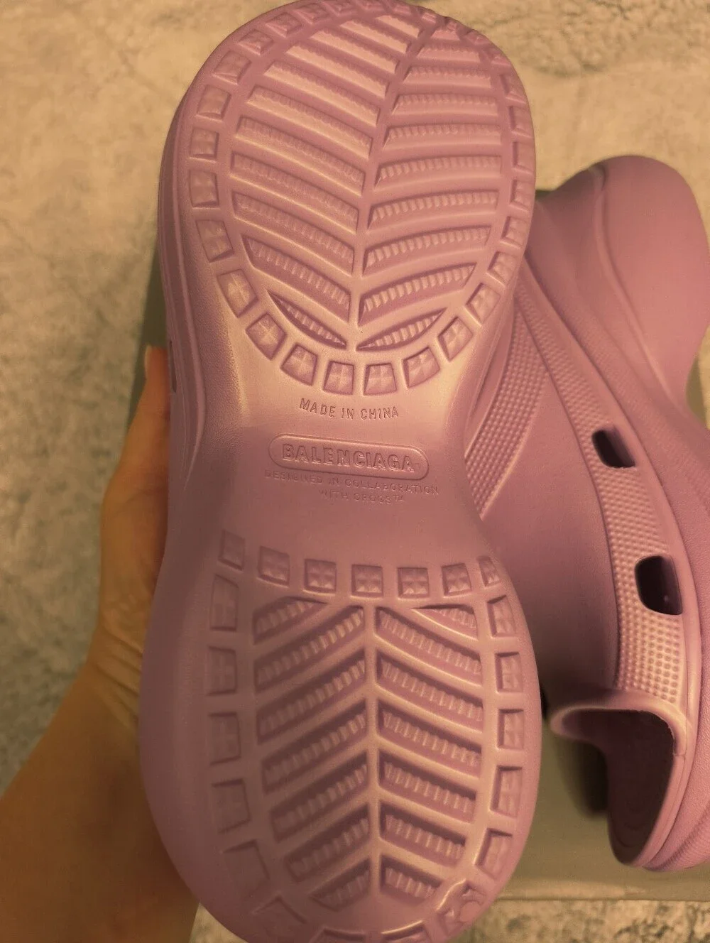 NWT Balenciaga X Crocs Purple Pool Slide Sandals US Sz 10 (41)